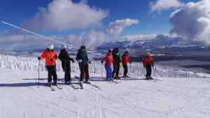 Bluebird skiing with NothinButSnow